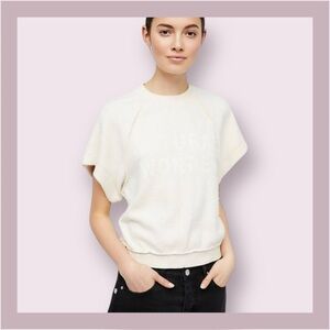 Free People Buttercream Natural Wonder Reverse Crewneck Sweatshirt